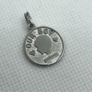 Vtg Sterling Silver ‘Our Boy’ Son Grandson Mini Charm for Charm Bracelet